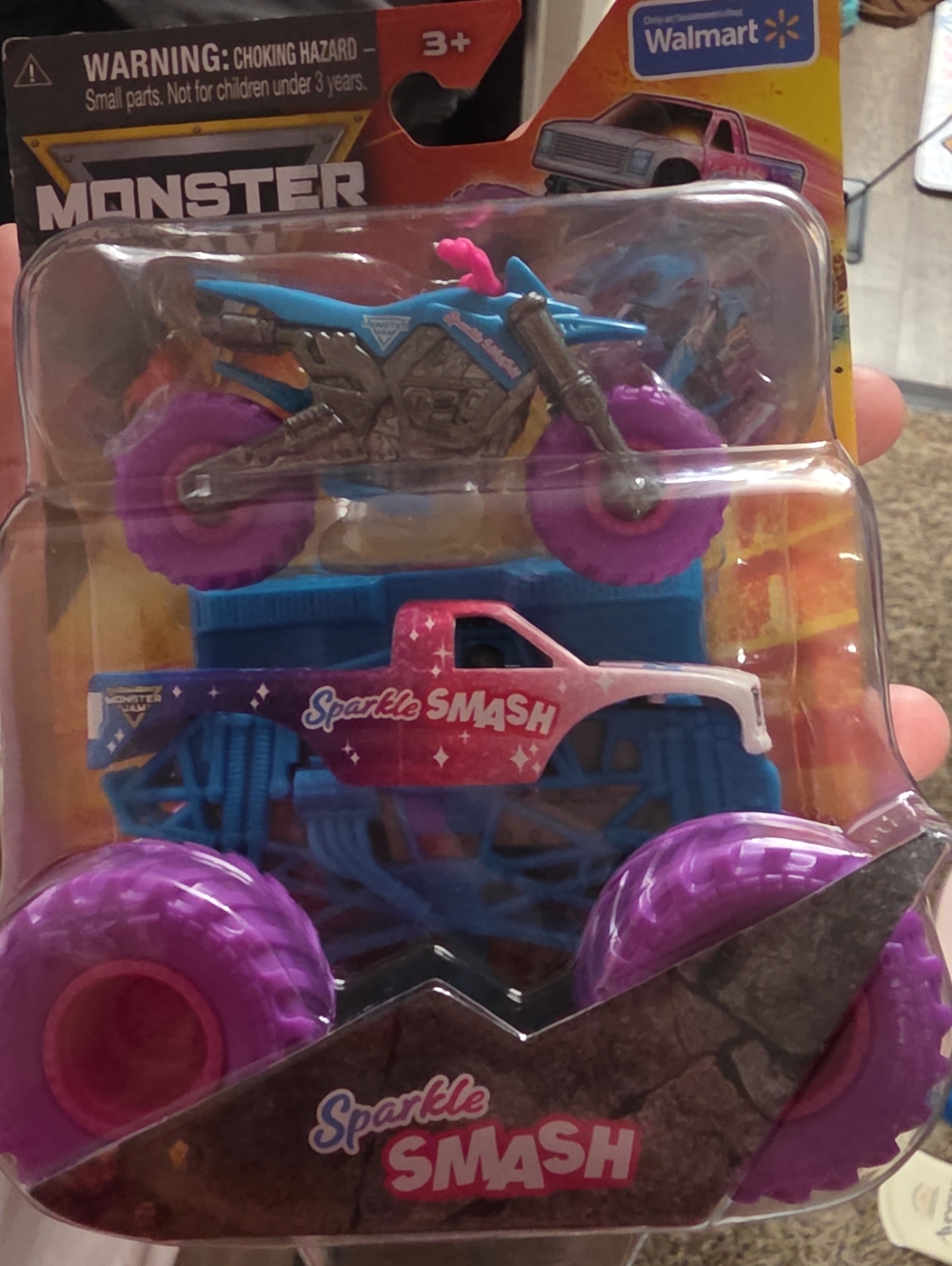 🦄 Sparkle Smash Monster Truck & Bike Toy - Pink, Purple, Blue
